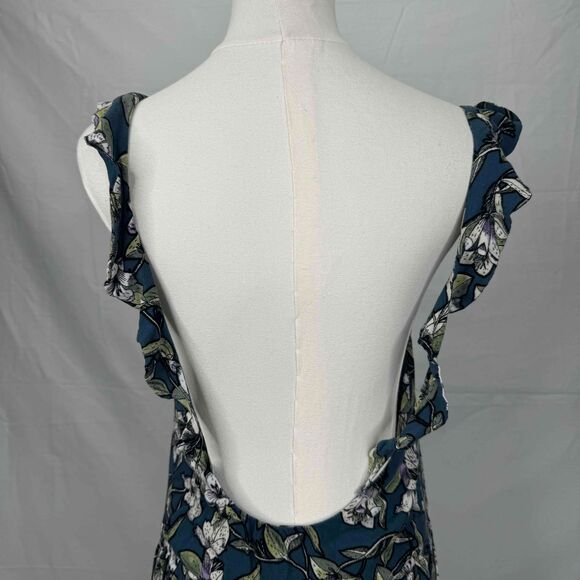 Free People Dear You Mini Dress Ruffle Floral Small Low Back Boho Southern Belle - Picture 8 of 15